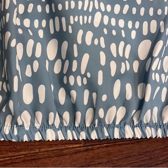 Blue and white sleeveless midi dress with pockets size small - Picture 5 of 6